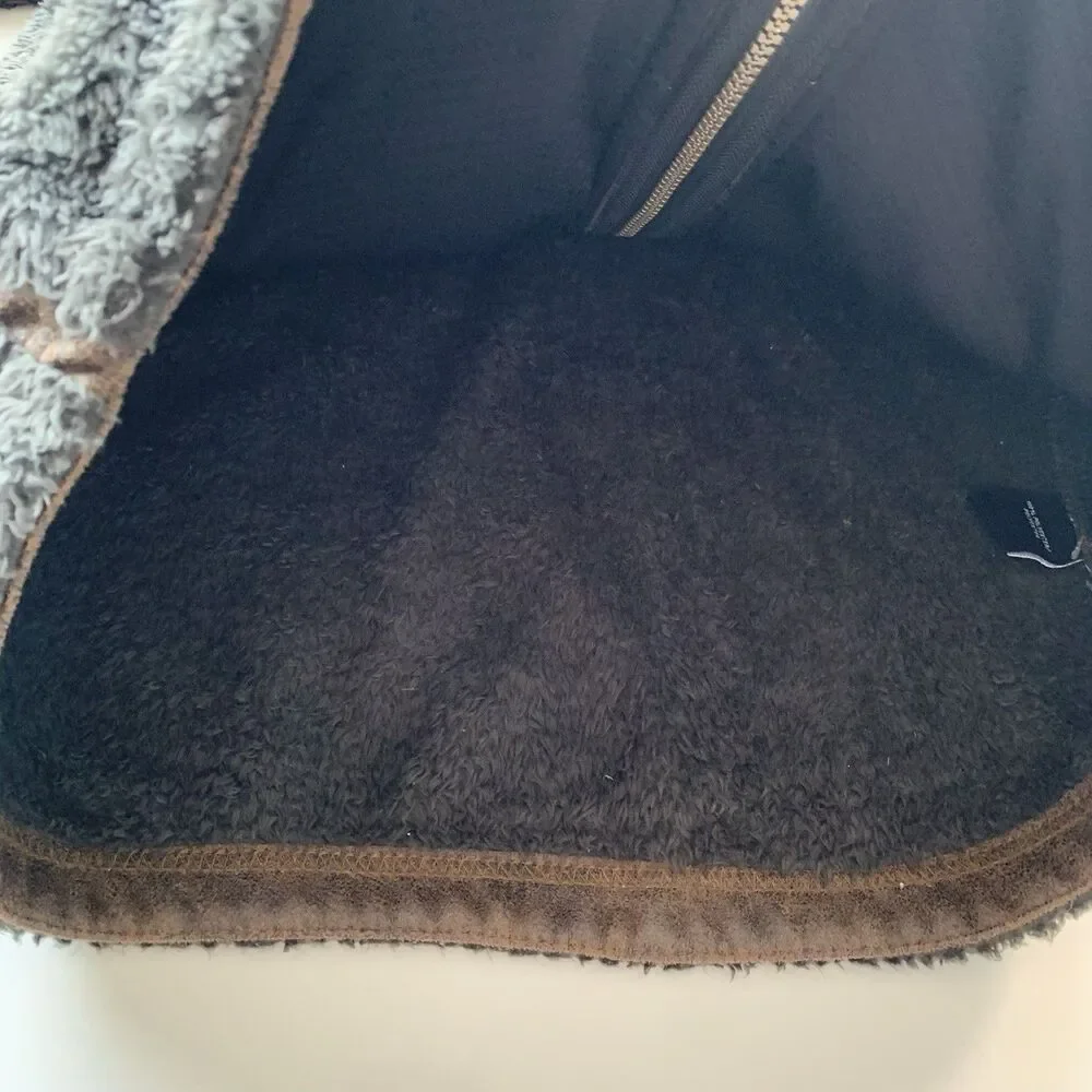 Kuhl Flight Jacket Women's M Brown Full Zip Stowaway Hood Fleece Raglan Sleeve - Picture 4 of 15